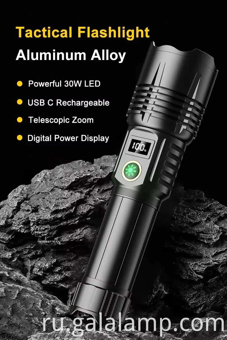 Высокая мощность, сильное световое цифровое отображение многофункциональное, многоуровневое регулируемое фонарик